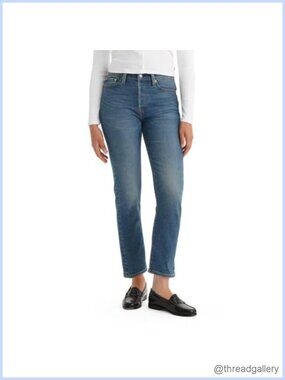 High Rise Straight Leg Wedgie Jeans Snug Fit Casual Denim